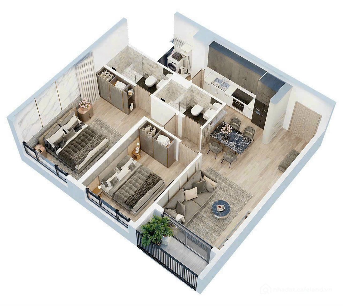 Bán căn hộ chung cư: CHUYỂN NHƯỢNG CĂN HỘ 2PN (GÓC) - 77m2 – HAPPY ONE CENTRAL
