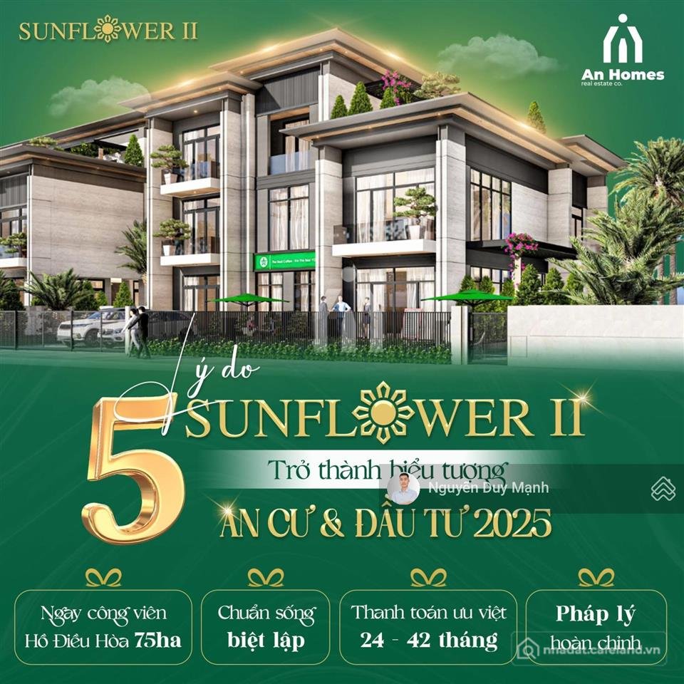 Bán nhà riêng: Mở bán biệt thự sunflower ii suất đặc biệt chỉ 10 căn tại tthc hồ