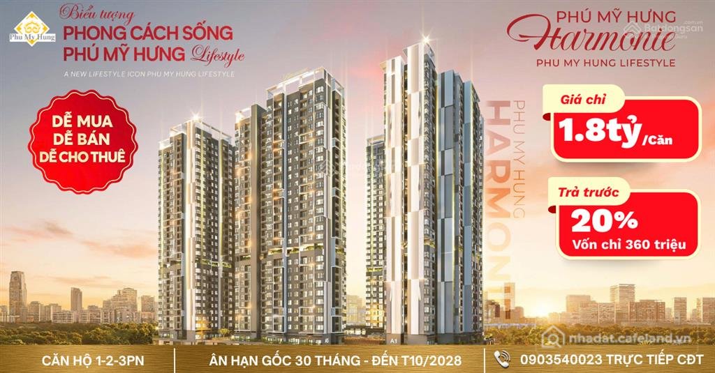 Bán căn hộ chung cư: Mở bán dự án harmonie phú mỹ hưng bình dương. giai đoạn 1 n