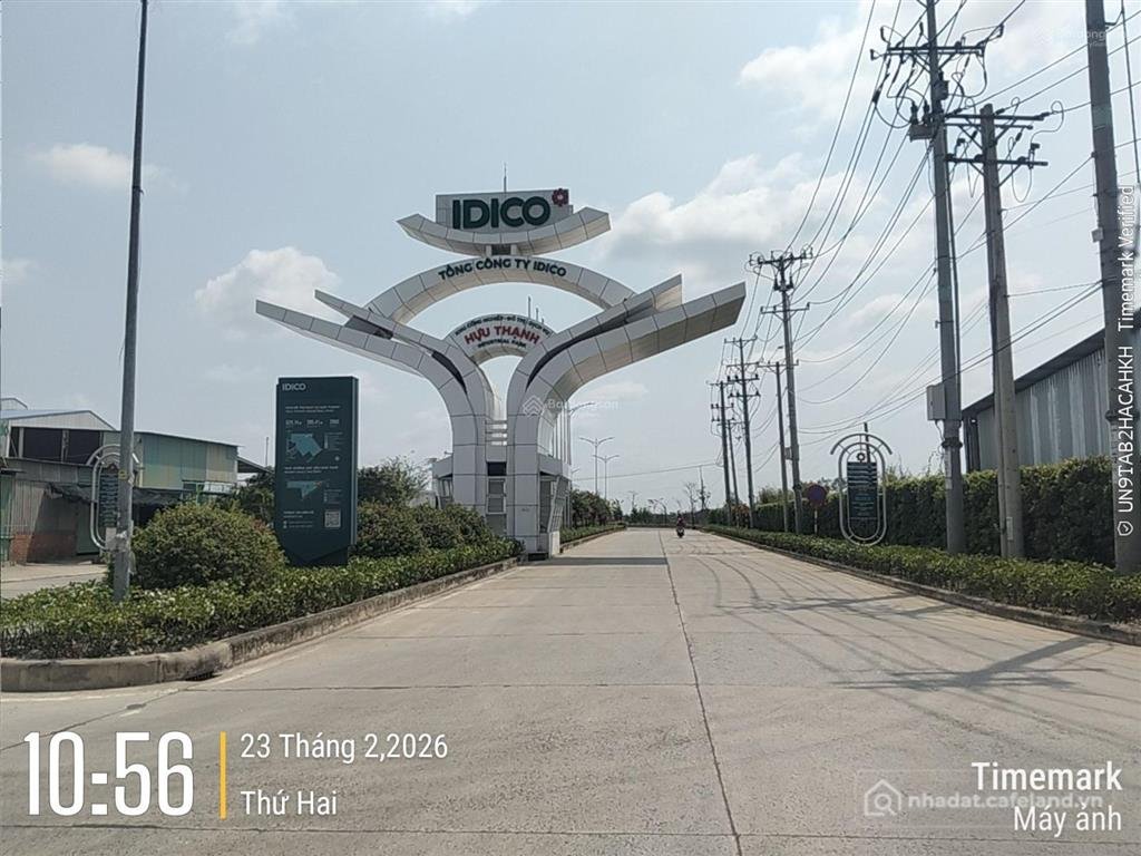 Bán đất thổ cư: Bán gấp lô đất sổ sẵn mặt tiền khu công nghiệp idico hựu thạnh đ