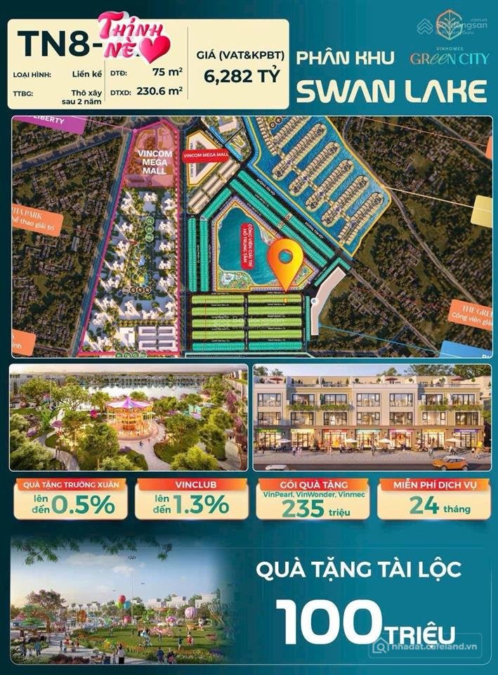 Bán nhà riêng: Với số chỉ từ 600 sở hữu liền kề 75m2 tại vinhomes green city. cá