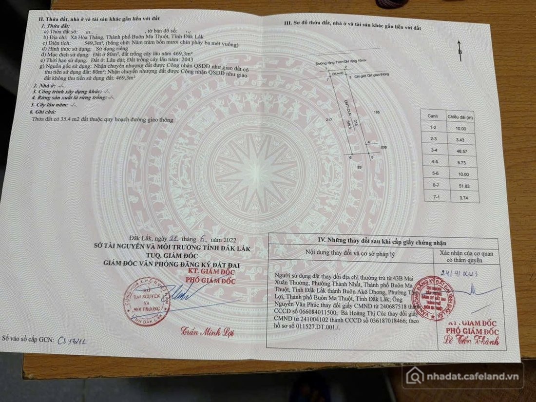 Bán đất thổ cư: ĐẤT MẶT TIỀN TRỤC CHÍNH 171 NGUYỄN THÁI BÌNH