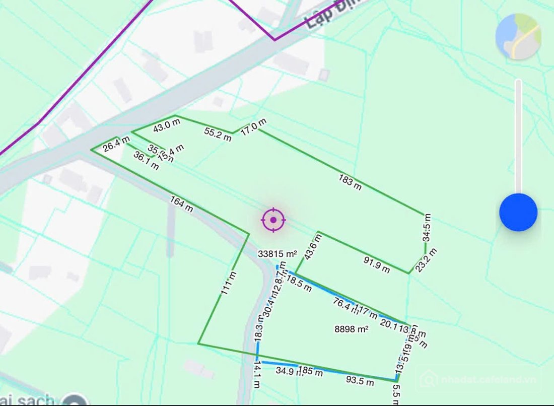 Bán đất thổ cư: LẬP ĐỊNH SUỐI MÔN - PHƯỜNG BA NGÒI -- 30384 (3.04 HA) -- 67M MẶT