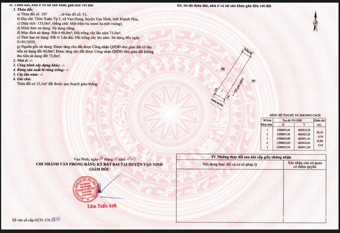 Bán đất thổ cư: BÁN ĐẤT 2 MẶT TIỀN XUÂN TỰ 2 VẠN HƯNG, VẠN NINH, KHÁNH HÒA