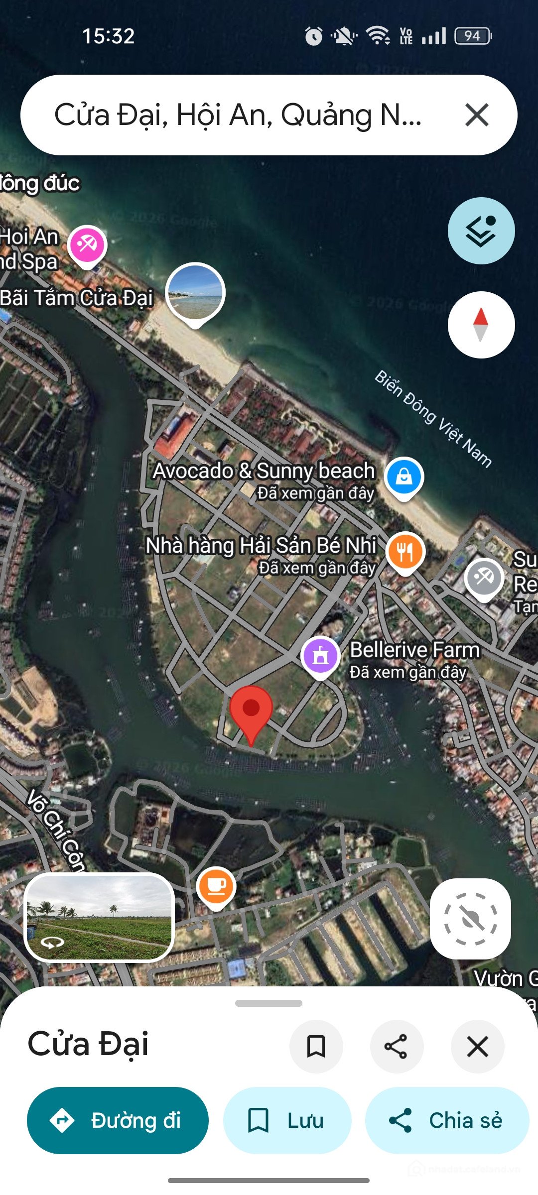Bán đất thổ cư: Bán đất 200m2 View Sông, KDT Phước Trạch, Hội An, gần Biển Cửa Đ