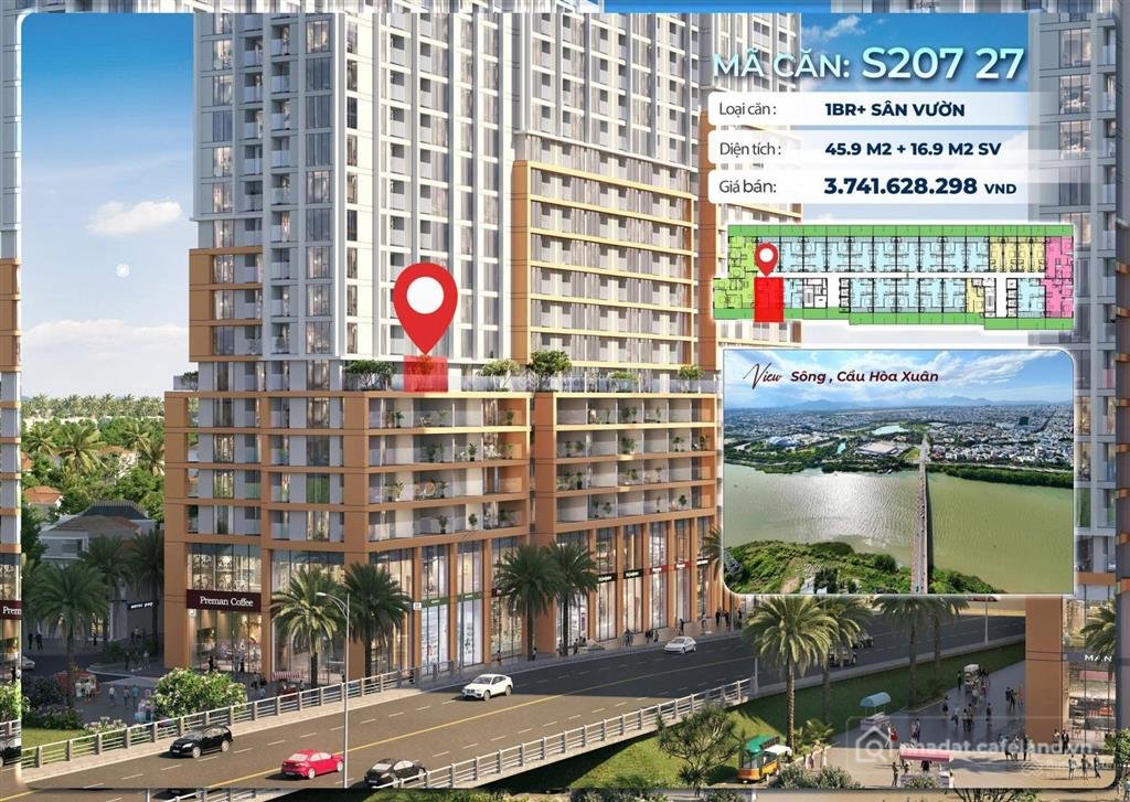 Bán căn hộ chung cư: Sẵn căn spana tower, 1br+, diện tích khủng đi kèm với diện 