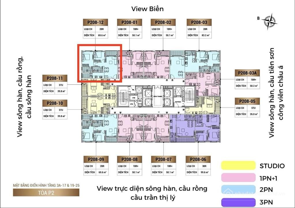 Bán căn hộ chung cư: Chính chủ cần bán căn góc 2pn toà panoma 2, view sông hàn, 