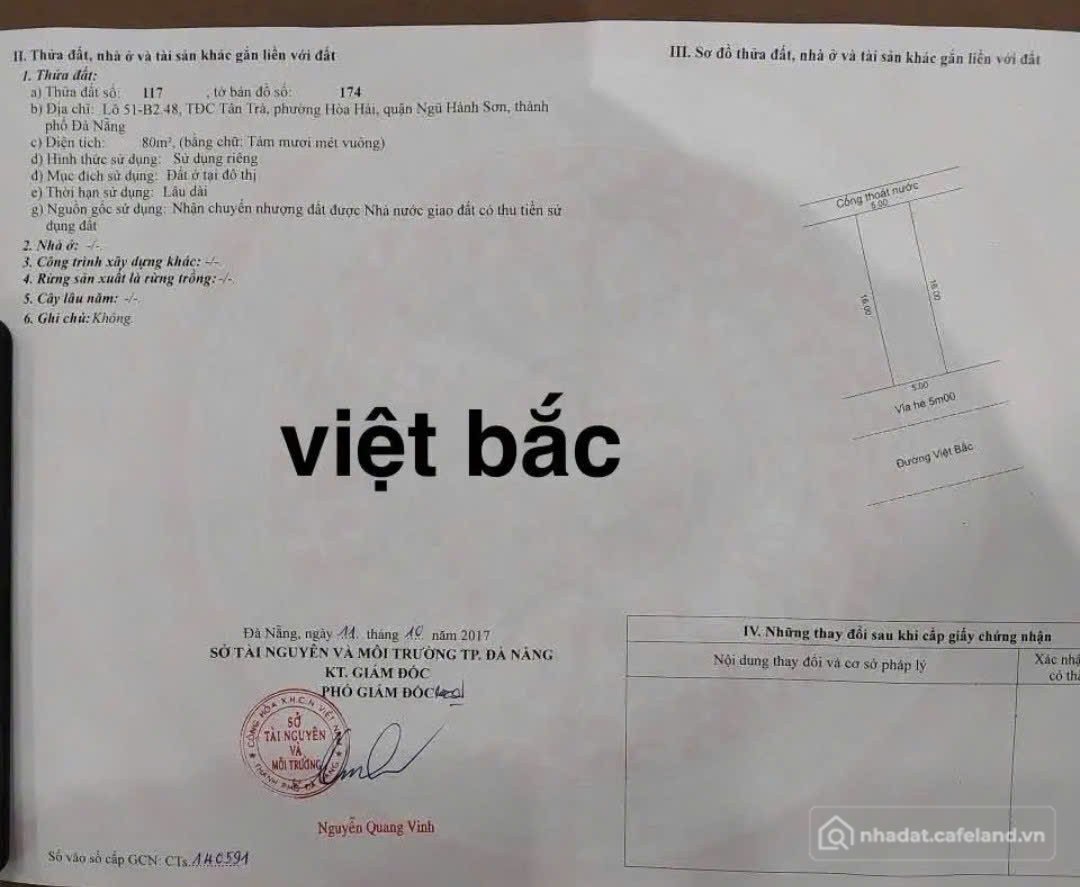 Bán đất thổ cư: LÀM VIỆC TRỰC TIẾP GIÁ TỐT !!! Bán đất Việt Bắc, Hòa Hải
