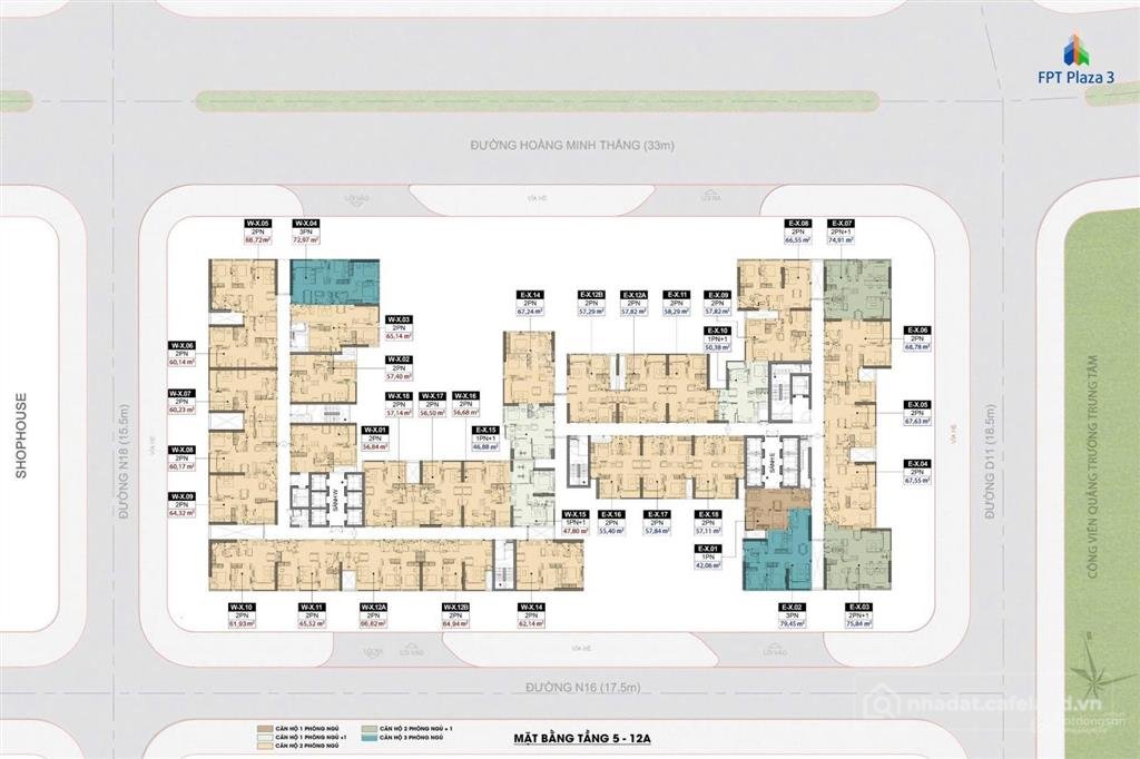Bán căn hộ chung cư: Bán căn góc fpt plaza 3, căn ex.14 tầng trung thiết kế và h