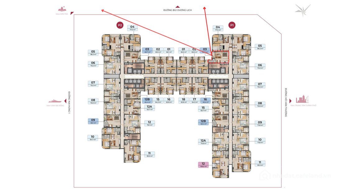 Bán căn hộ chung cư: Căn hộ 1PN - Ngay cầu Thuận Phước (42.8m2) - Dễ cho thuê,th