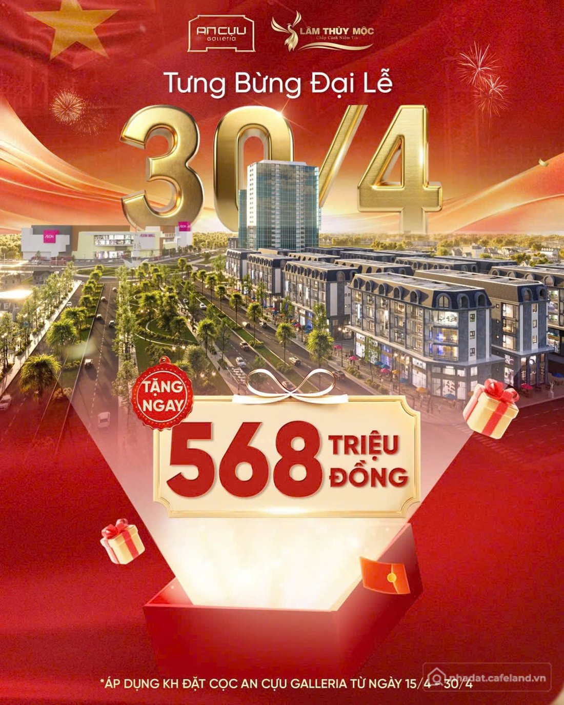 Bán nhà riêng: TƯNG BỪNG ĐẠI LỄ 30/4 - ƯU ĐÃI LỚN TẠI AN CỰU GALLERIA