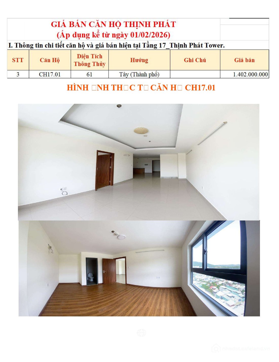 Bán căn hộ chung cư: Bán căn hộ Thịnh Phát Tower, gần biển, ngay trung tâm thành
