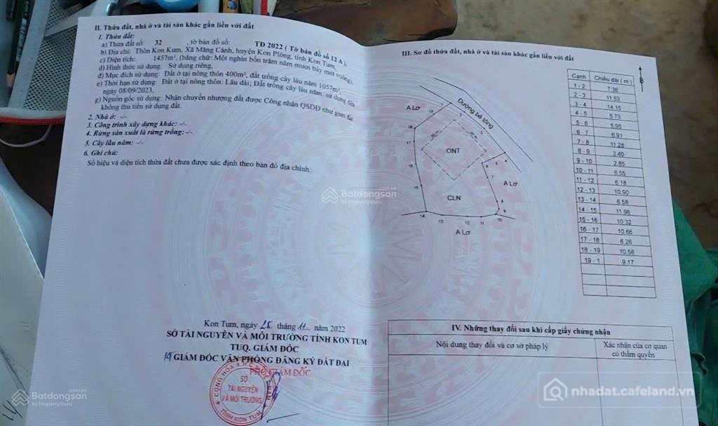 Bán nhà riêng: Bán gấp nhà riêng 2,7 tỷ, 1457m2 tại xã măng cành, kon plông, kon