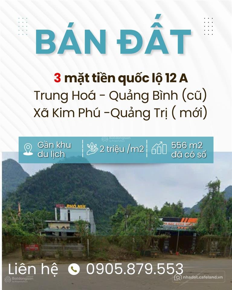 Bán đất thổ cư: Bán đất 3 mặt tiền ngã ba pheo minh hoá quảng bình