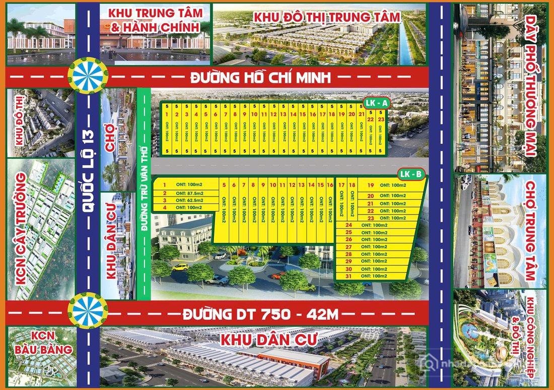 Bán đất thổ cư: Bán 50 nền tại Dự án The Win City, Xã Trừ Văn Thố, Huyện Bàu Bàn