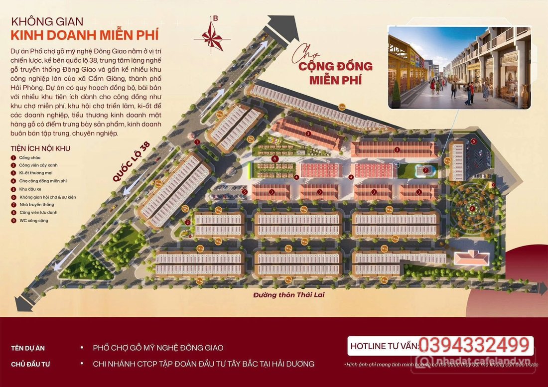 Bán đất thổ cư: Phố chợ đồ gỗ mỹ nghệ Đông Giao