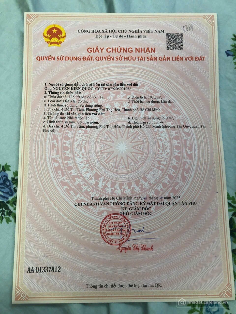 Bán nhà riêng: Chính Chủ Bán Nhà Mặt tiền 4 Đỗ Thị Tâm – Giá 11,5 tỷ