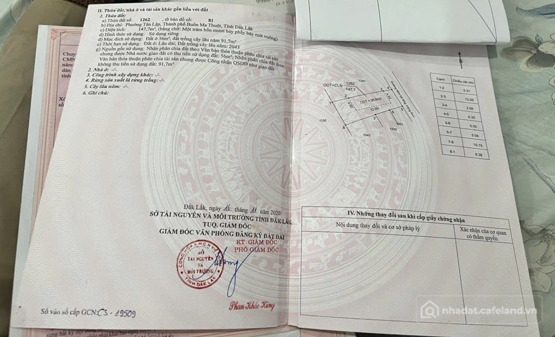 Bán đất thổ cư: ĐẤT HẺM 415 HÙNG VƯƠNG - TÂN LẬP