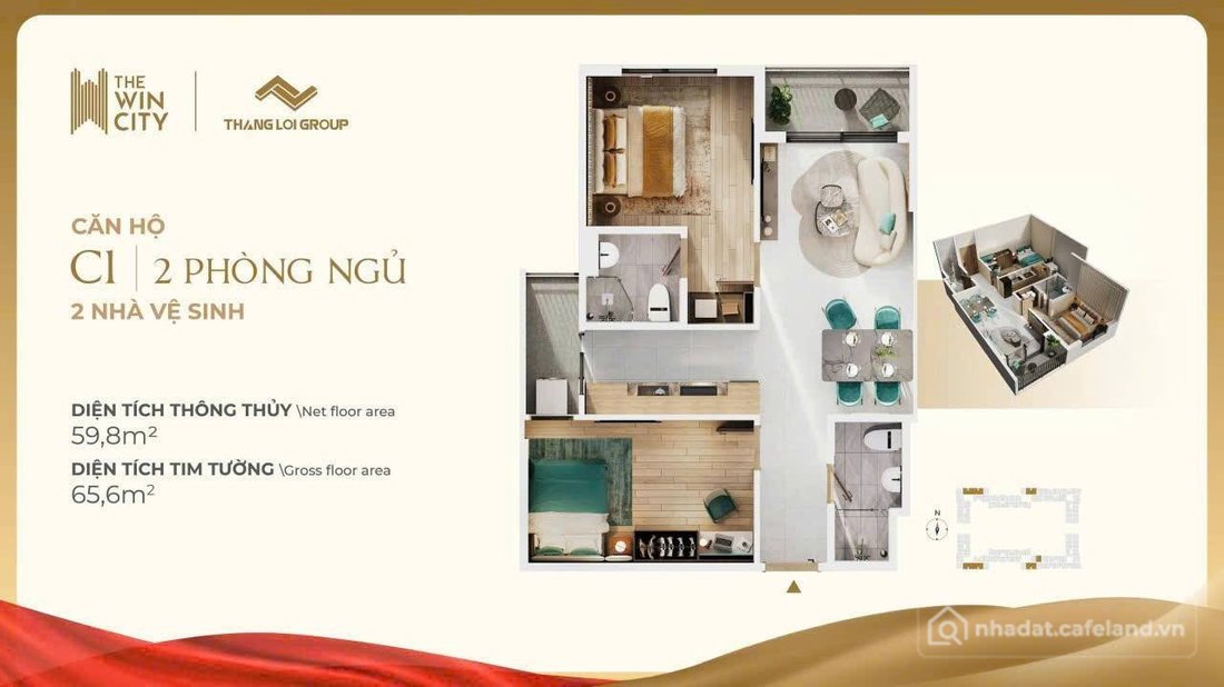 Bán căn hộ chung cư: BÁN SỈ 10 CĂN 2 PHÒNG NGỦ-1WC- DỰ ÁN THE WIN CITY-MẶT TIỀN 