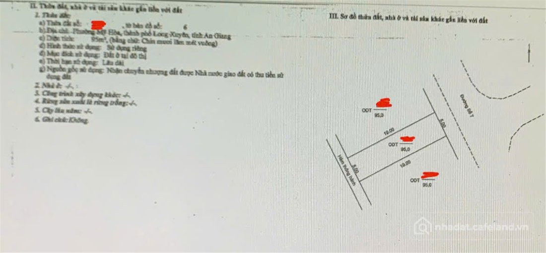 Bán đất thổ cư: BÁN ĐẤT MẶT TIỀN KINH DOANH – Phường Mỹ Hòa, TP. Long Xuyên, An 