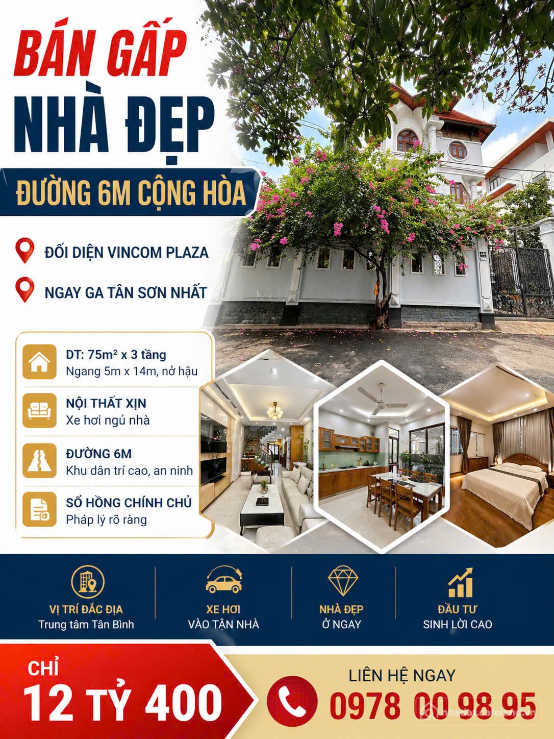 Bán nhà riêng: NHÀ HẺM 6M XE TẢI – GIẢI PHÓNG – GẦN CỘNG HÒA – HOÀNG VĂN THỤ – 7