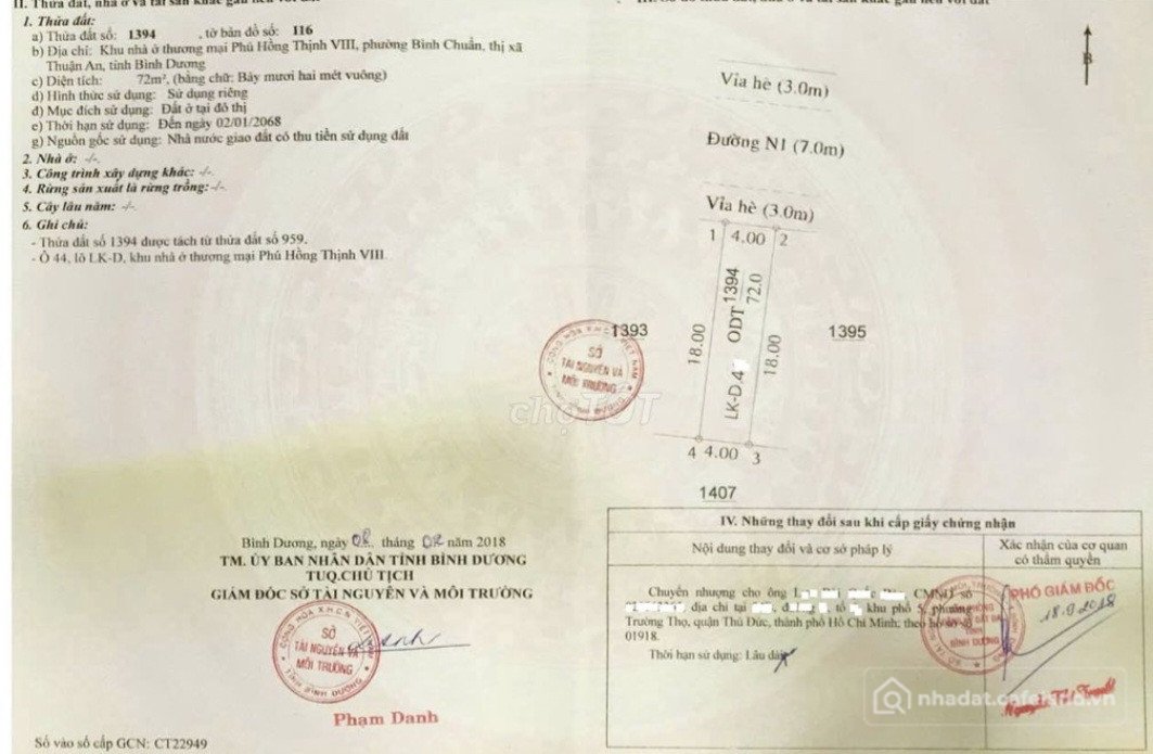 Bán đất thổ cư: Nhà Đất Bình Chuẩn Thuận An Bình Dương