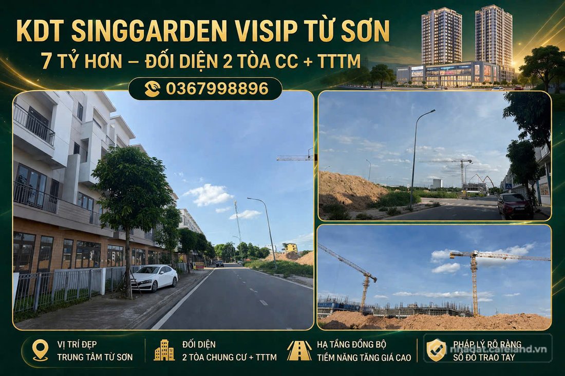 Bán nhà riêng:  SHOPOUSE KĐT SING GARDEN VSIP TỪ SƠN – DÒNG TIỀN THẬT,