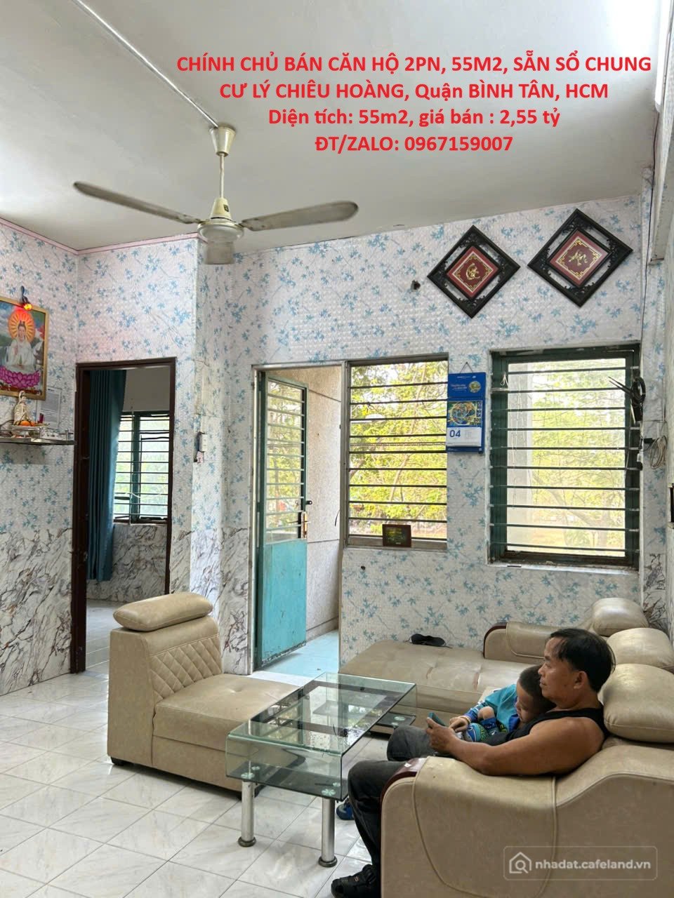 Bán căn hộ chung cư: CHÍNH CHỦ BÁN CĂN HỘ 2PN, 55M2, SẴN SỔ CHUNG CƯ LÝ CHIÊU HO