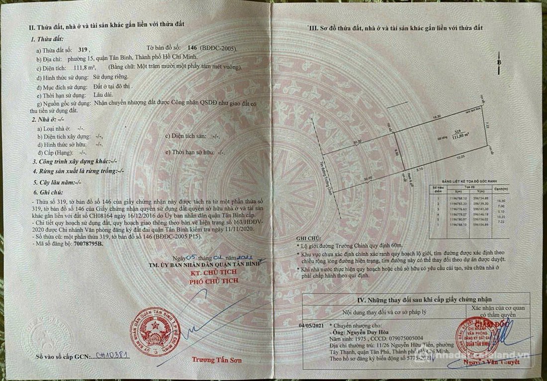 Bán nhà riêng: Cần Bán Nhà Mặt Tiền 874 Trường Chinh, Phường 15, Quận Tân Bình -