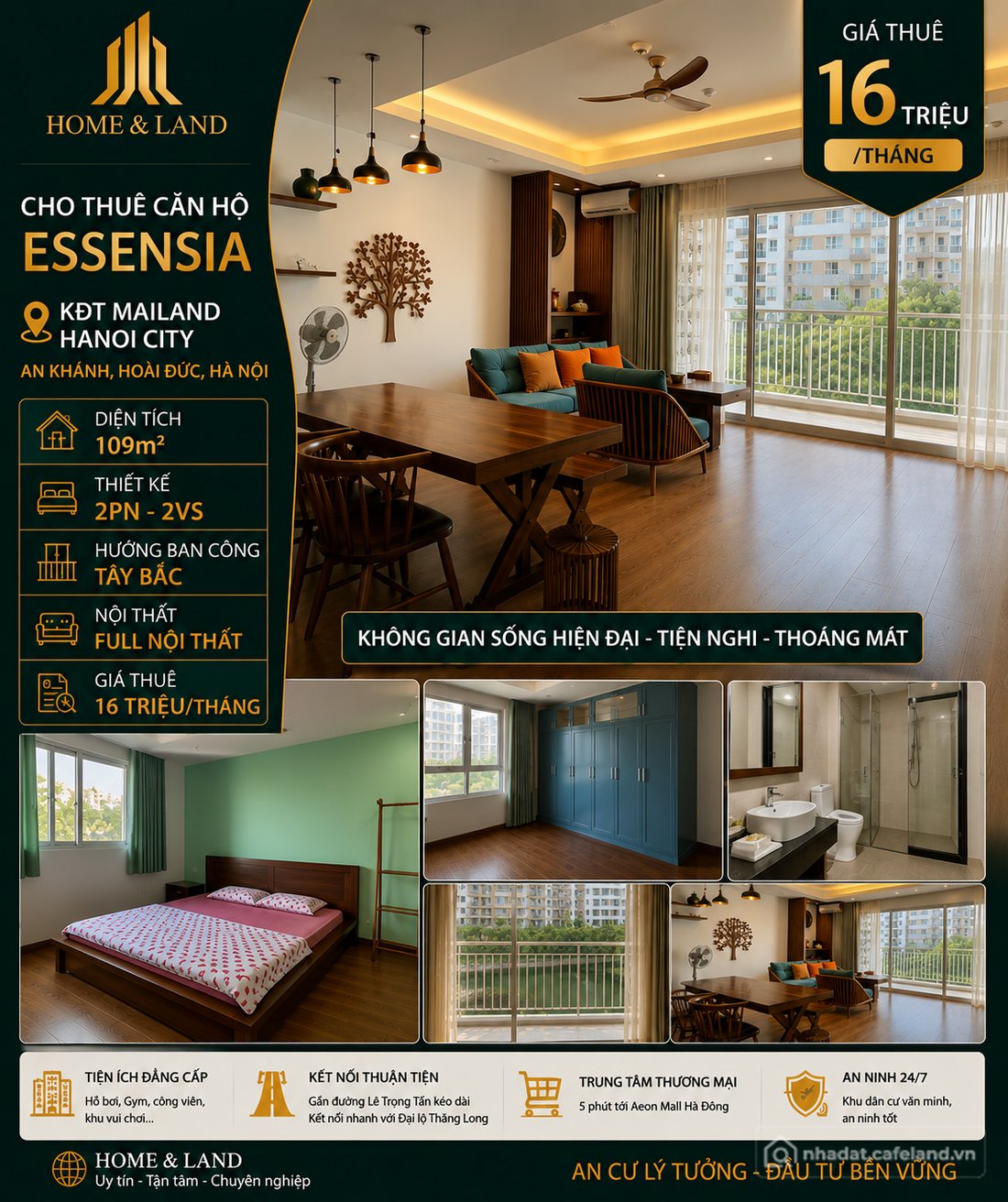 Cho thuê căn hộ chung cư: CHO THUÊ CĂN HỘ CHUNG CƯ ESSENSIA 2PN-2VS