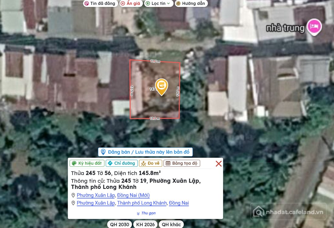 Bán đất thổ cư: BÁN ĐẤT 145,8M², KP PHÚ MỸ, XUÂN LẬP, LONG KHÁNH, ĐỒNG NAI