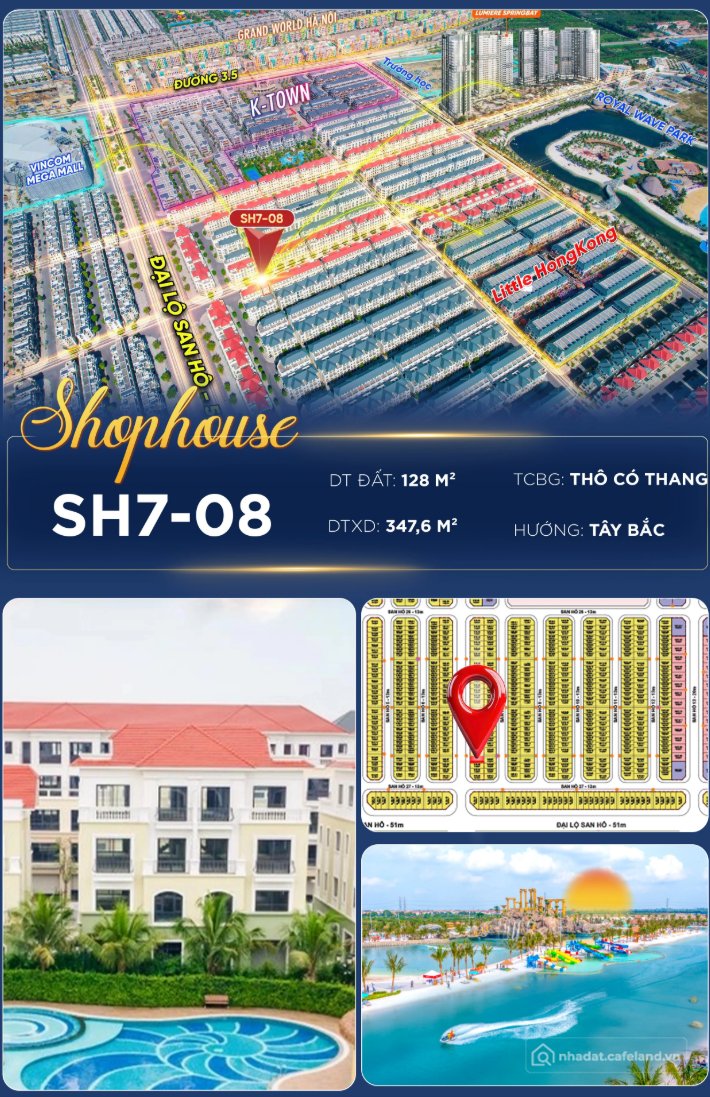 Bán đất thổ cư:  SHOPHOUSE TÂY BẮC – GIÁ TTS TỐT CHO NHÀ ĐẦU TƯ DÒNG TIỀN