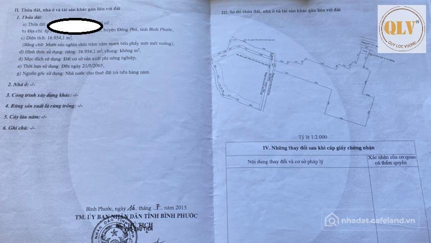 Bán kho, nhà xưởng: BÁN ĐẤT XÂY DỰNG NHÀ XƯỞNG TẠI ĐỒNG PHÚ, BÌNH PHƯỚC –16.954m