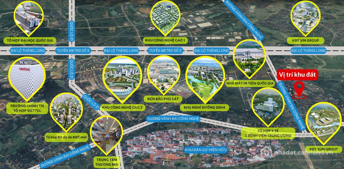 Bán đất thổ cư: Khu dân cư khu Nhà máy In tiền Quốc gia Phú Cát , Hòa Lạc