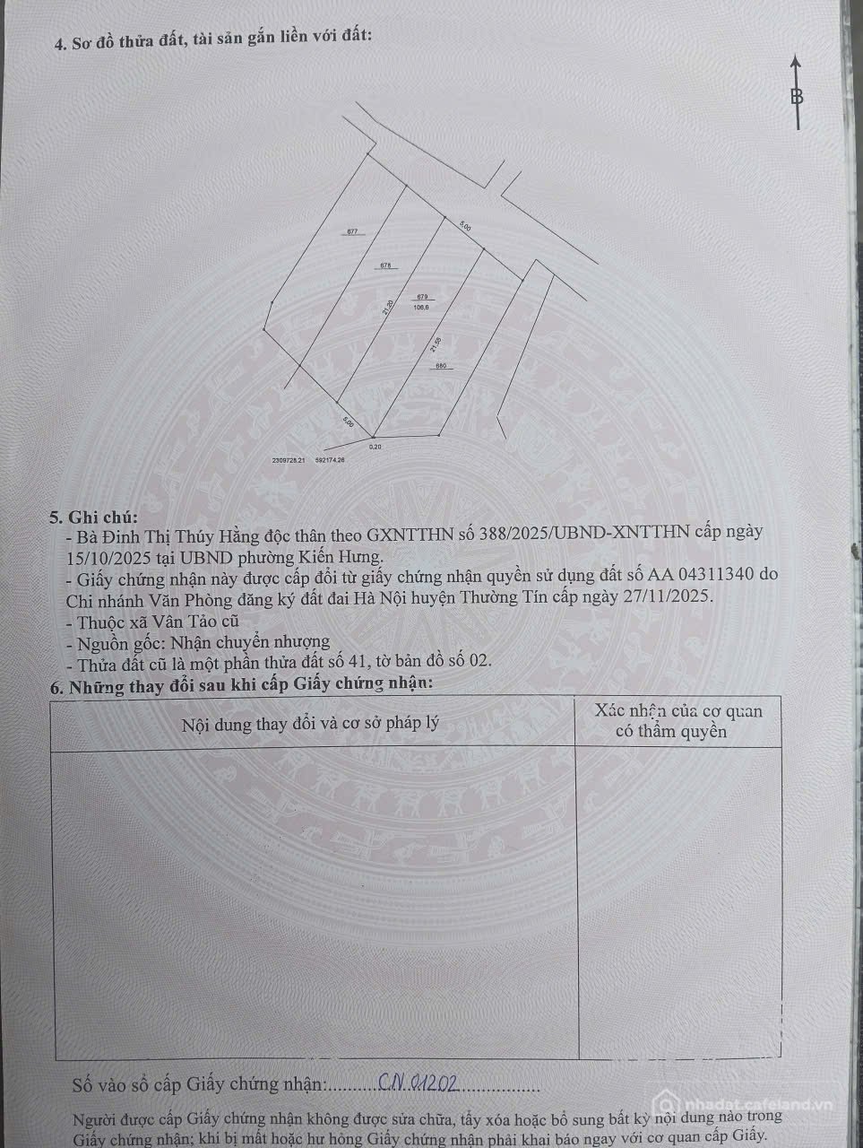 Bán đất thổ cư: DUY NHẤT 106,6M2 ĐẤT FULL TC ĐÓN SÓNG VIN OLYMPIC PHÂN KHU C THƯ