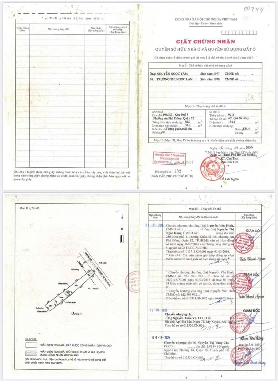 Bán nhà riêng: Bán nhà riêng tại Khu Phố 3, P. An Phú Đông, TP.HCM, view đẹp, ph