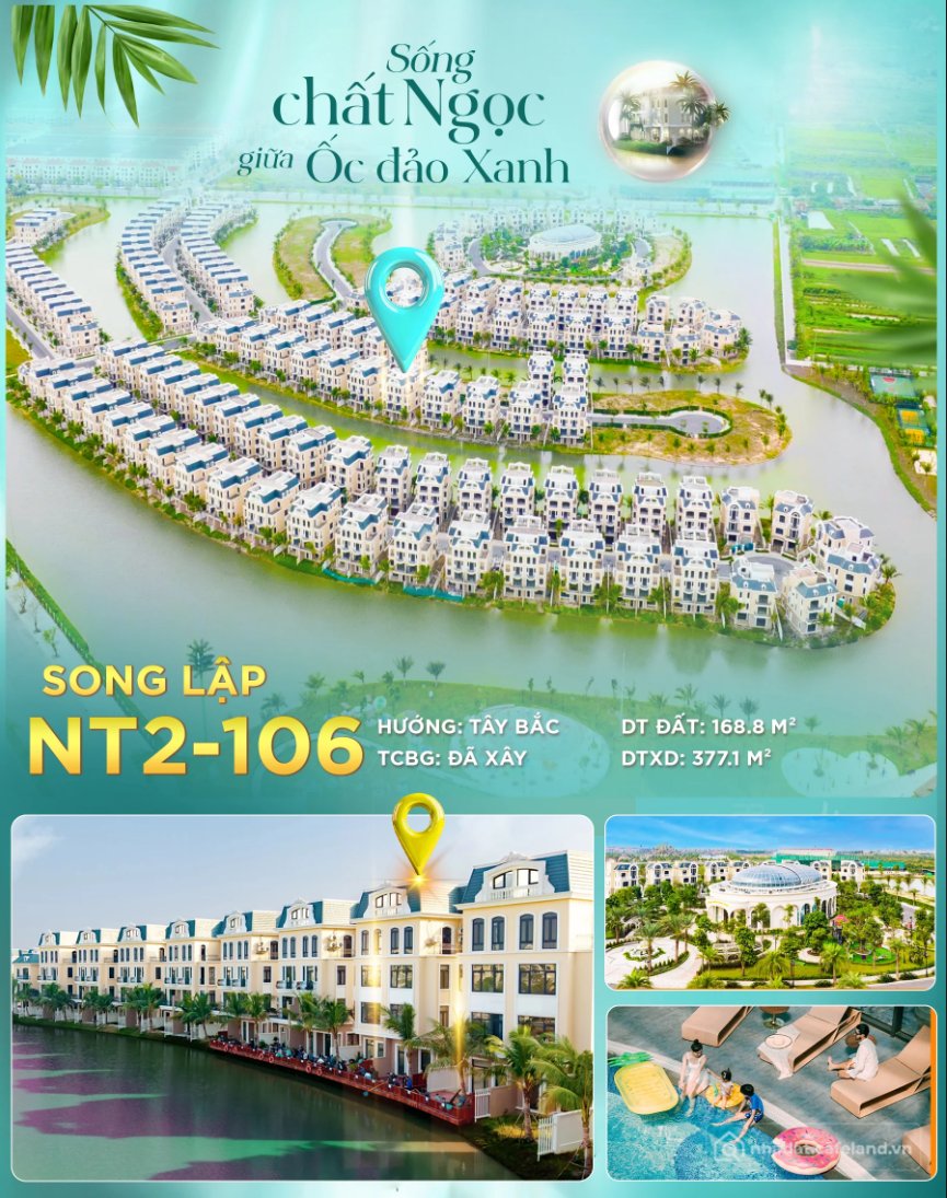 Bán đất thổ cư:  SONG LẬP TÂY BẮC 168.82M² – THIẾT KẾ HIỆN ĐẠI, CÔNG NĂNG TỐI Ư