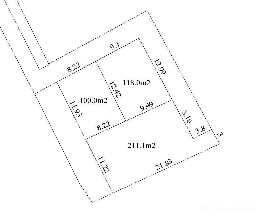 Bán đất thổ cư: DT 100m full thổ cư mặt tiền 8m tại thôn 1 phú hữu HÒA LẠC