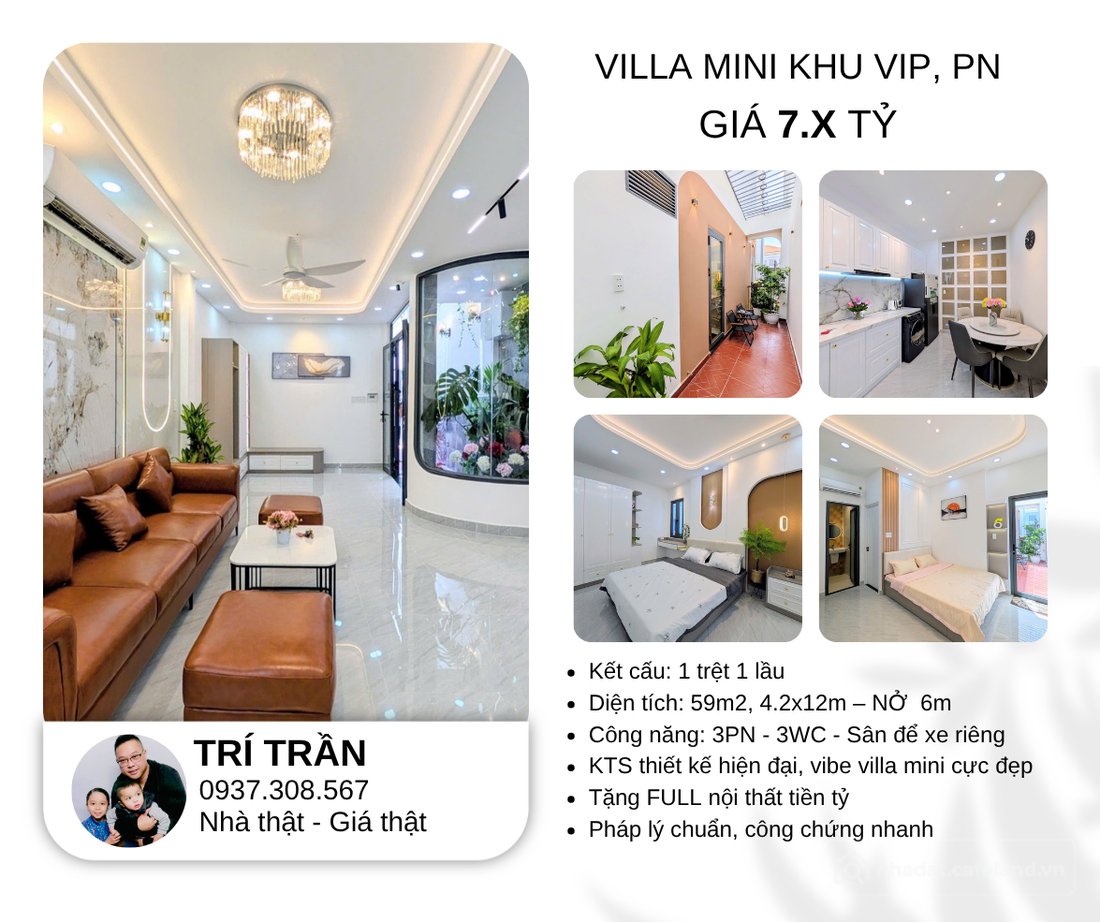 Bán nhà riêng: VILLA MINI PHAN XÍCH LONG – FULL NỘI THẤT CAO CẤP – NỞ HẬU TÀI LỘ