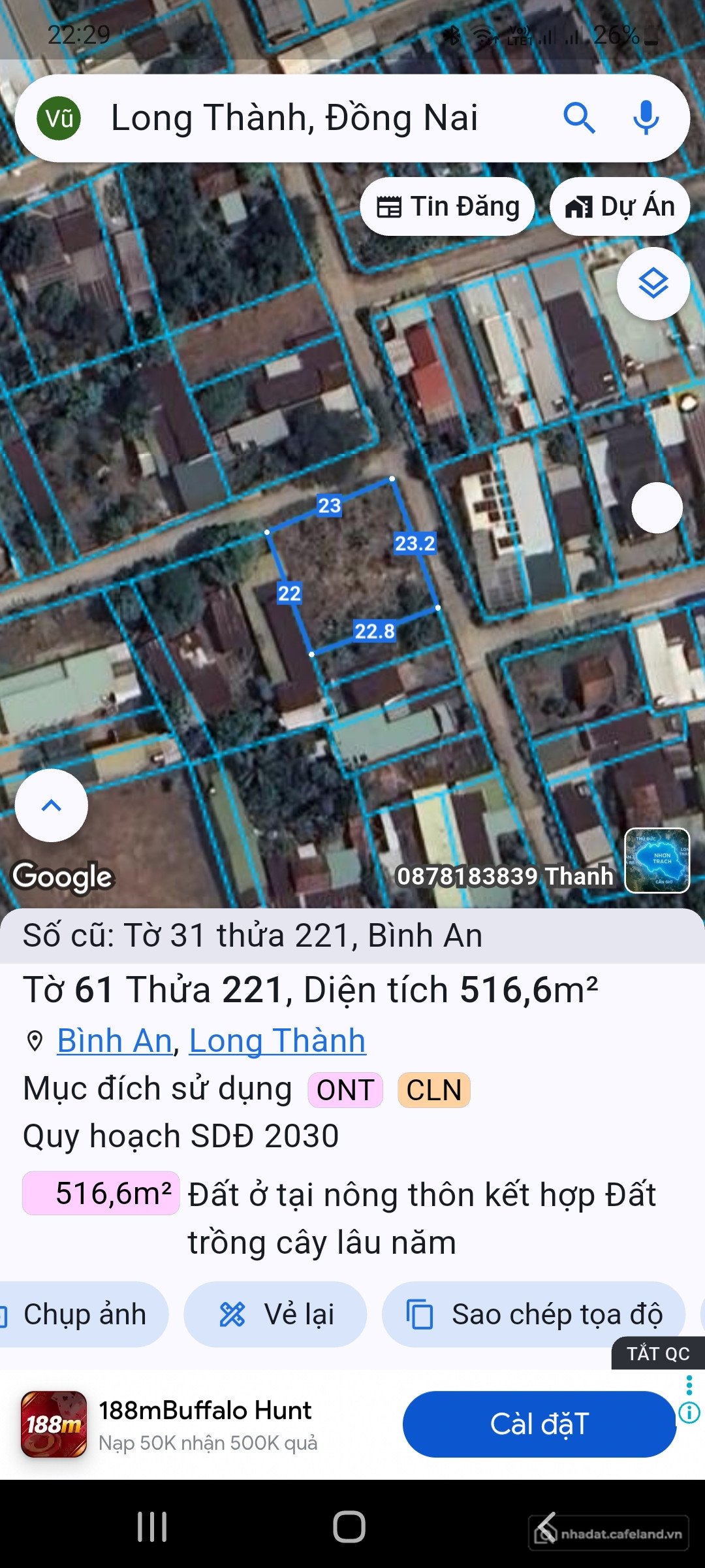 Bán đất thổ cư: Nhà Đất Bình An Long Thành Đồng Nai