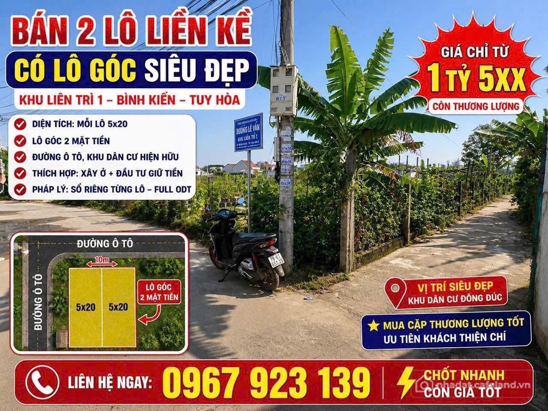Bán đất thổ cư:  BÁN 3 LÔ LIỀN KỀ – CÓ LÔ GÓC SIÊU ĐẸP   Khu Liên Trì 1 – Bìn
