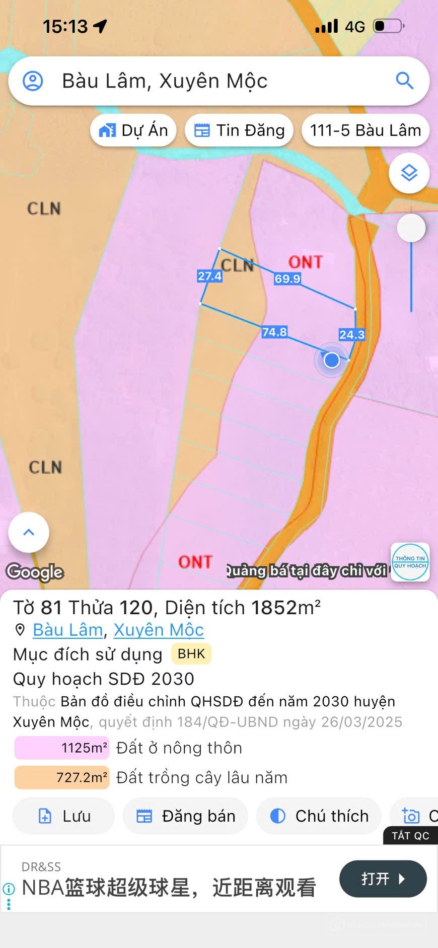 Bán đất thổ cư: ĐẤT SÀO PHỦ HỒNG MẶT TIỀN NHIÊUD