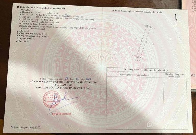 Bán đất thổ cư: Nhà Đất Tóc Tiên Phú Mỹ Bà Rịa - Vũng Tàu