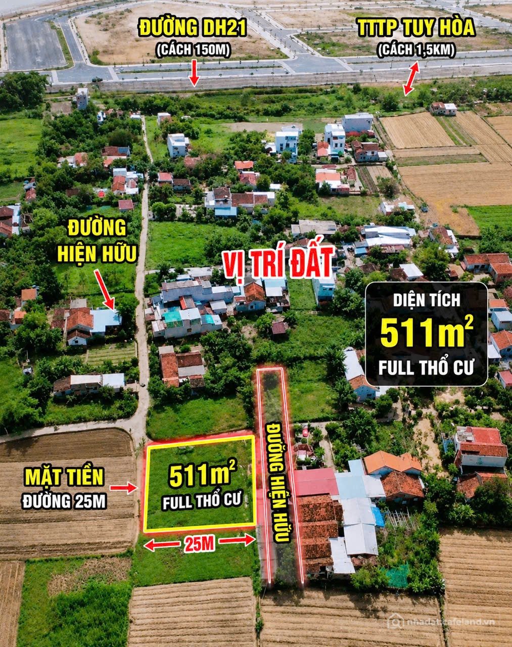 Bán đất thổ cư:  BÁN ĐẤT FULL THỔ CƯ – GẦN TRUNG TÂM TUY HÒA   Thôn Đông Phướ