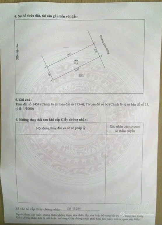 Bán nhà riêng: Bán nhà 75m² full thổ cư ngang 4,5m tại Khu Bảo Đà - Dữu Lâu Phườ