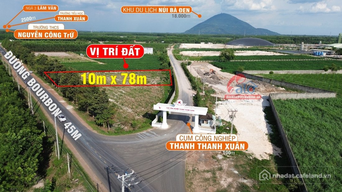 Bán đất thổ cư: MẶT TIỀN ĐƯỜNG BOURBON – NGAY CỤM CÔNG NGHIỆP THANH THANH XUÂN