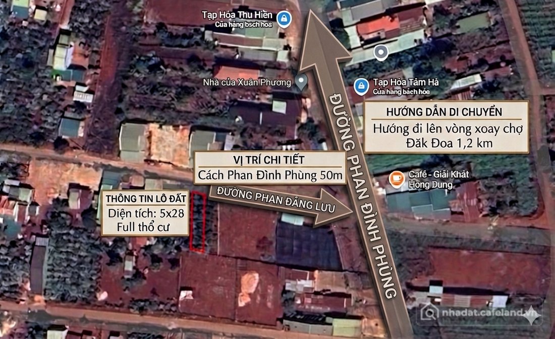 Bán đất thổ cư: Chính chủ cần bán lô đất 5x28m full Thổ cư, cách trục chính Phan
