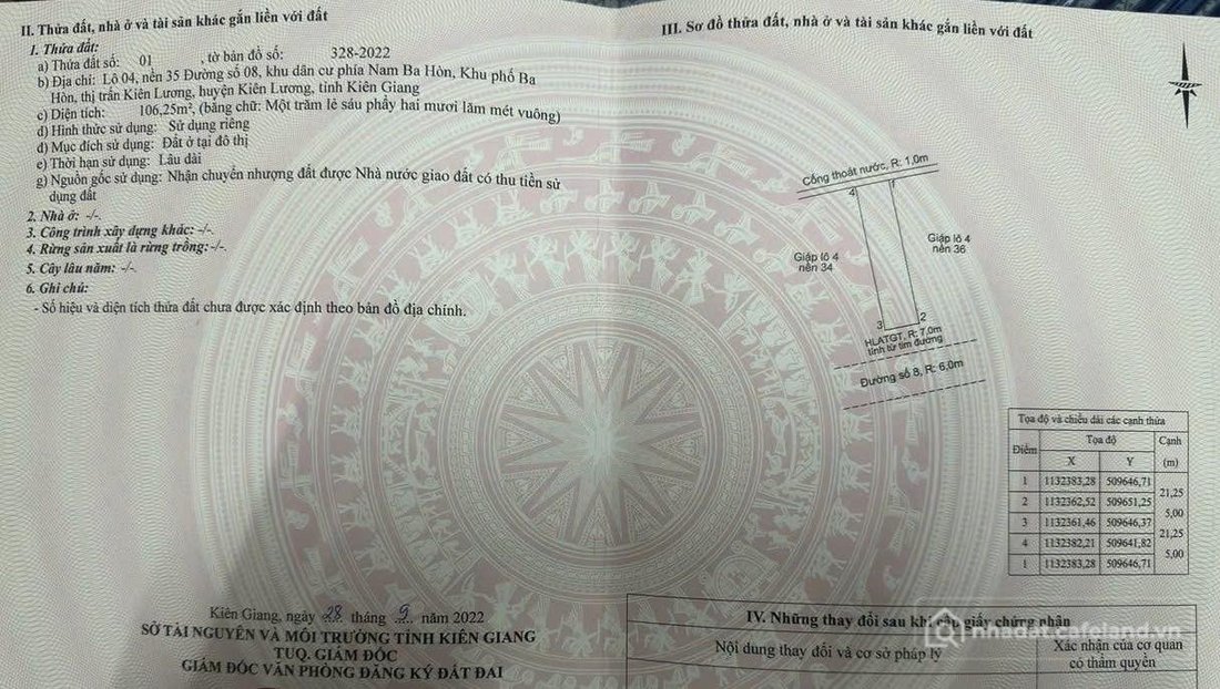 Bán đất thổ cư: CẦN RA NHANH: 2 NỀN LIỀN KỀ KHU ĐÔ THỊ NAM BA HÒN, KIÊN LƯƠNG, A