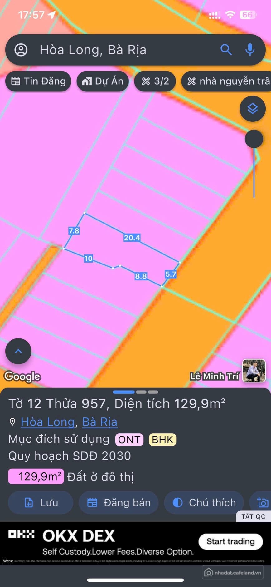 Bán đất thổ cư: MẶT TIỀN ĐƯỜNG 11B ( đường 40 ), HOÀ LONG, TP BÀ RỊA