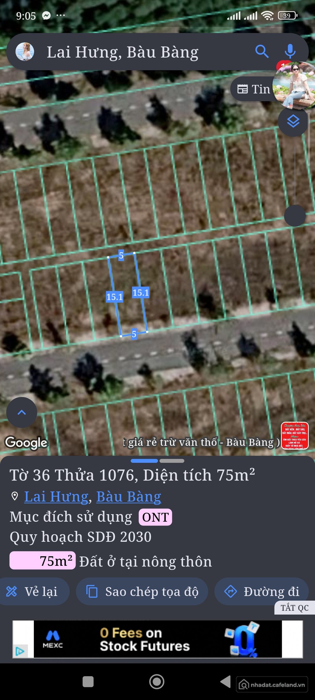 Bán đất thổ cư: Bán đất 75m² full thổ cư ngang 5m giá 1.2 tỷ tại Phường Bến Cát